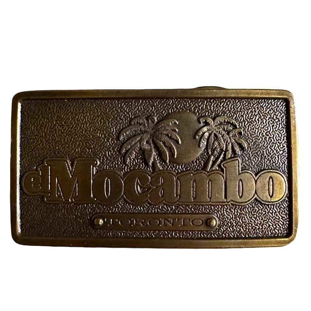 Vintage belt buckle El Mocambo Music Hall Toronto 1976 Jimm Watson Palms Sun